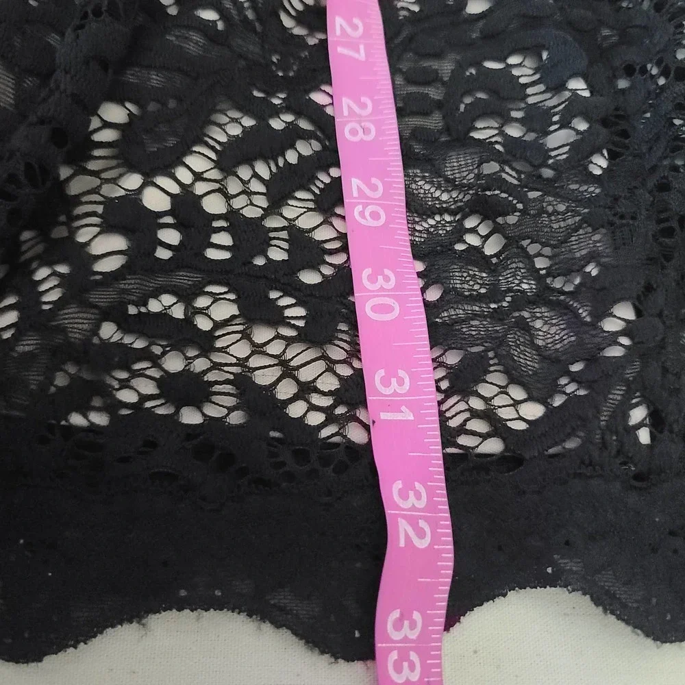 Love fast live hard lace black dress key hole sleeveless sz L - Picture 7 of 8